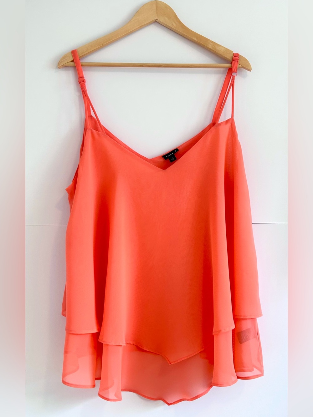 Torrid Chiffon Layered Tank Top Y2K Going Out Coral Orange Women’s 2